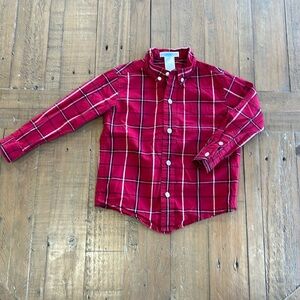 Janie and jack red plaid button down shirt